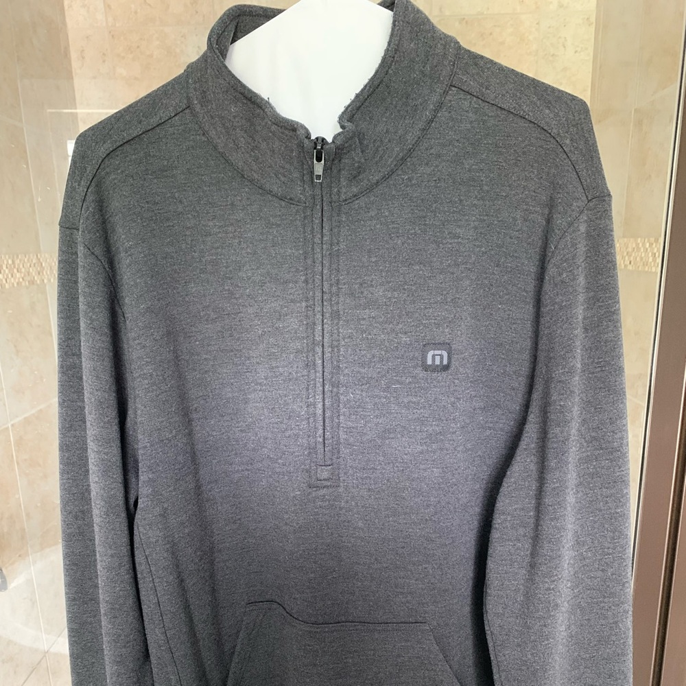 Travis Mathew half zip dark grey sweater